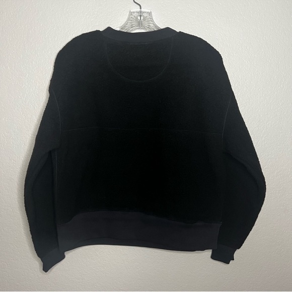NWT Everlane The ReNew Fleece Teddy Oversized Crew Sweatshirt in Black Size: M - Picture 7 of 8